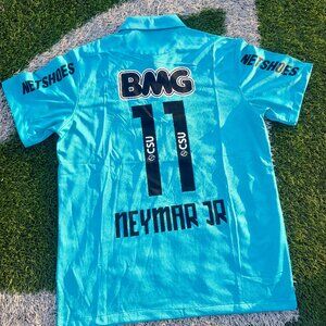 Santos 2012/13 Neymar Jr #11 Retro Style Turquoise Jersey